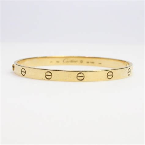 gold cartier bracelet with diamonds|cartier 18kt gold love bracelet.